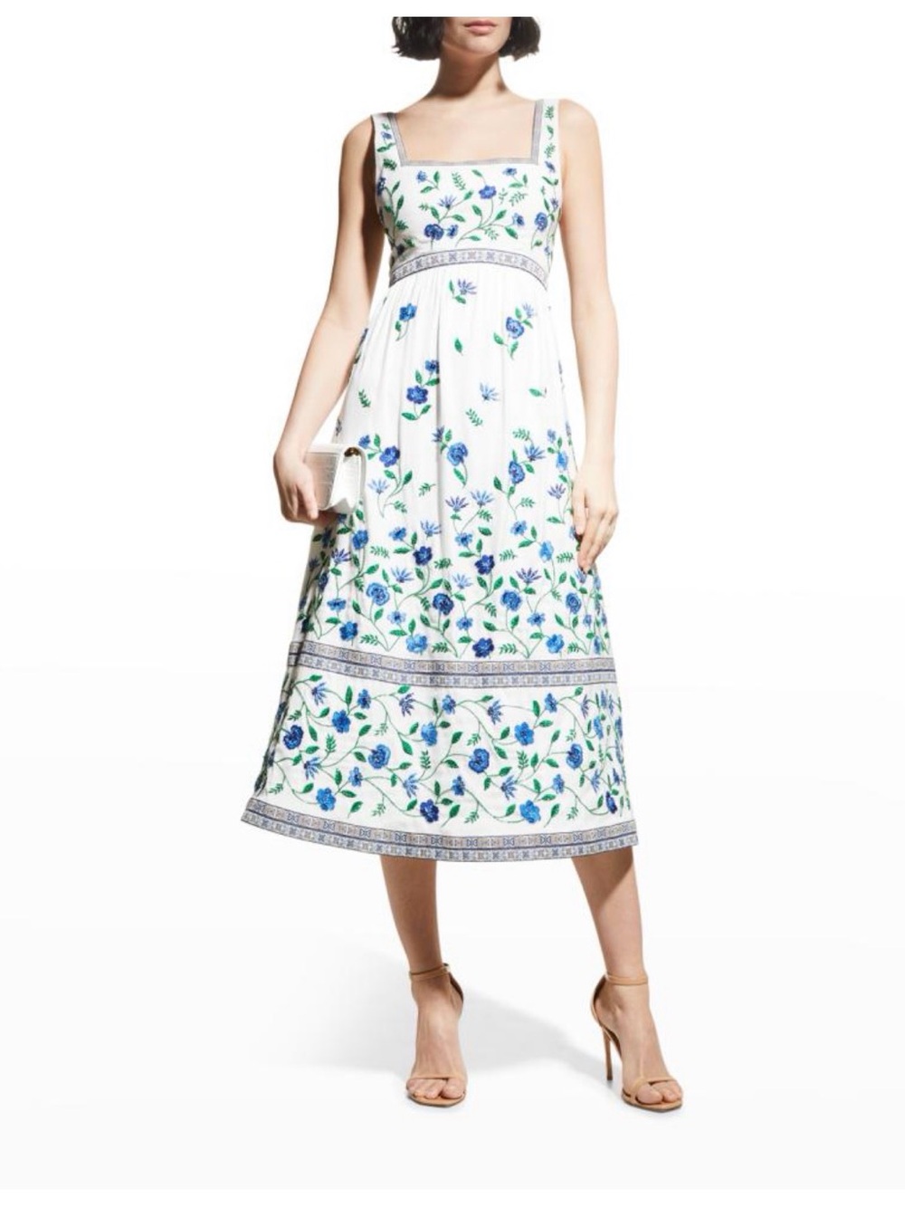 Alice + Olivia Joella Floral Embellished Midi Dress